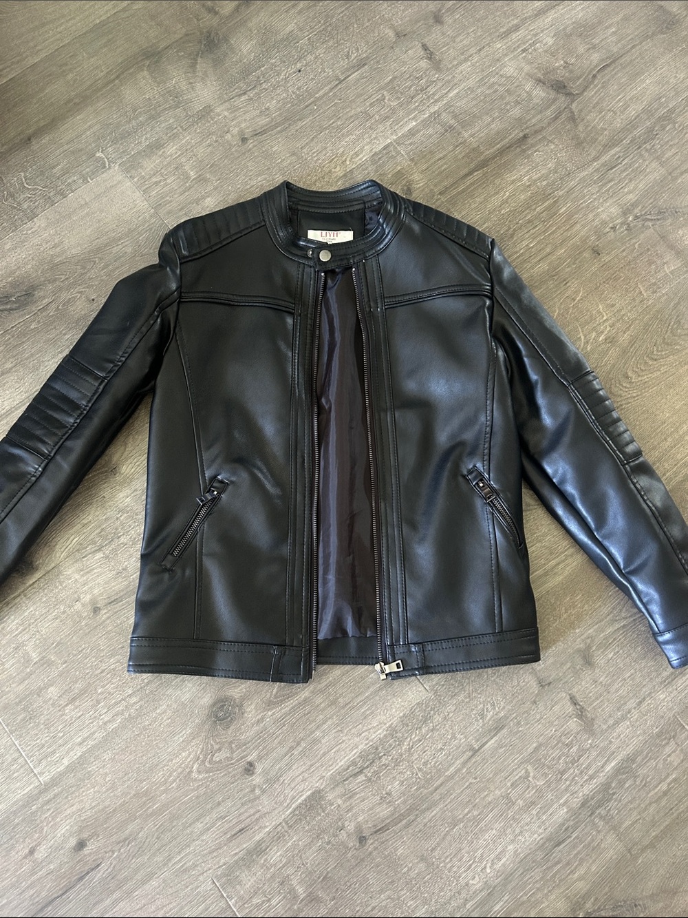 Boy’s Black Faux Leather Moto Jacket